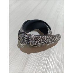 CINTURA DONNA STAMPA LEOPARDO, IN VERA PELLE YES ZEE X017 VL00