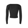 MAGLIA DONNA CARDIGAN CORTO, INSERTI IN PIZZO YES ZEE M094/IQ00 0801 nero