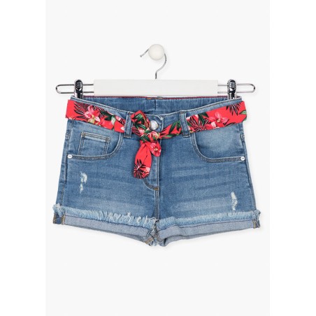 LOSAN SHORT IN DENIM CON CINTURA