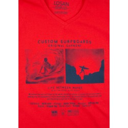 T-SHIRT DA UOMO LOSAN A MANICHE CORTE  CON STAMPA FRONTALE 211-1302AL