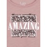 T-shirt da ragazza a maniche corte in cotone tinta unita con stampa Losan 21G-1200AL