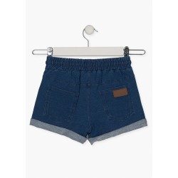 Pantaloncini da ragazza in felpa non spazzolata effetto denim Losan 21G-6651AL