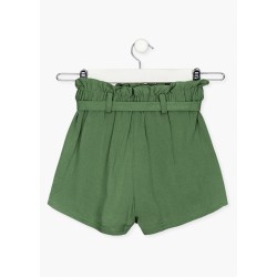 SHORT DA RAGAZZA IN VISCOSA CON ELASTICO IN VITA E CINTURA LOSAN 21G-9007AL