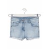 Pantaloncini da ragazza in denim con strappi e fondo sfrangiato Losan 21G-9016AL