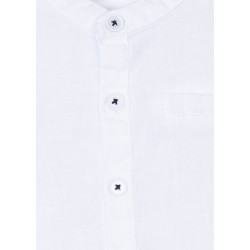 Camicia in lino a maniche corte con collo coreano da neonato losan 217-3791AL