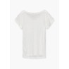 T-shirt da donna a manica corta a tinta unita con tasca con paillettes Losan 212-1001AL