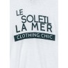 T-shirt da donna a maniche corte in tinta unita con scollo a v e stampa Losan 212-1023AL