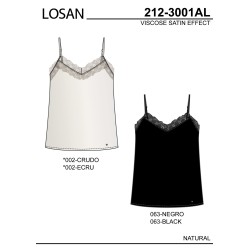 Top da donna in voile con pizzo Losan 212-3001AL