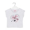 T-shirt bambina a maniche corte in cotone tinta unita con stampa Losan 216-1682AL