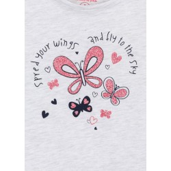 T-shirt bambina a maniche corte in cotone tinta unita con stampa Losan 216-1682AL