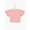 T-shirt da bambina a maniche corte in cotone tinta unita con stampa frontale Losan 216-1015AL