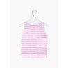 T-shirt smanicata da bambina stampata con nodo sul fondo Losan 216-1204AL