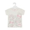 T-shirt da bambina a maniche corte in cotone tinta unita con stampa Losan 216-1300AL