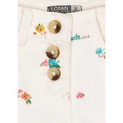 Shorts in twill stampato bambina Losan 216-9010AL