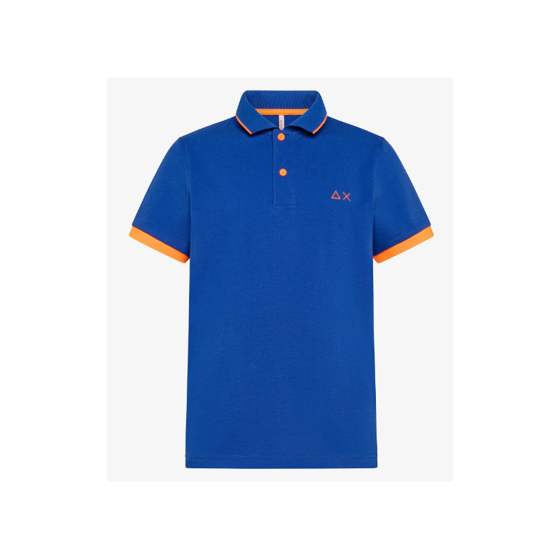 SUN68 - BOY'S POLO SMALL  STRIPE FLUO EL. - A33320 - Royal