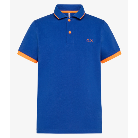 SUN68 - BOY'S POLO SMALL  STRIPE FLUO EL. - A33320 - Royal