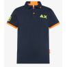 SUN68 - BOY'S POLO LOGO  FLUO EL. - A33322 - Blu navy