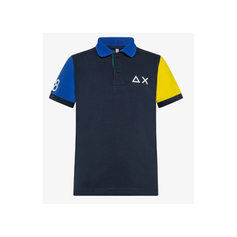 SUN68 - BOY'S POLO FLUO  COLLECTION EL. - A33325 - Blu navy