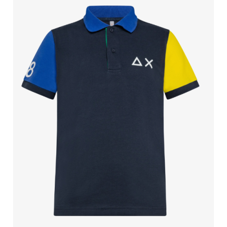 SUN68 - BOY'S POLO FLUO  COLLECTION EL. - A33325 - Blu navy