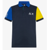 SUN68 - BOY'S POLO FLUO  COLLECTION EL. - A33325 - Blu navy