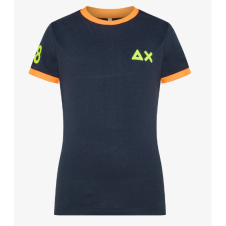 SUN68 - BOY'S T-SHIRT LOGO  FLUO - T33322 - Blu navy