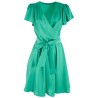 Abito da donna scollato con busto incrociato e cintura in vita A222/HQ00  VERDE 0900 Yes Zee