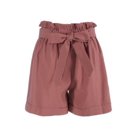 Short da donna modello caramella con cintura in vita dello stesso tessuto      P239/HS00  MARRONE BRUCIATO 0244 Yes Zee