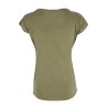 T-shirt da donna a girocollo con maniche corte a pipistrello e stampa sul davanti T229/TL00  VERDE MILITARE 0905 Yes Zee