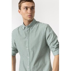 Camicia da uomo con vestibilità slim a maniche lunghe con collo botton-down e tessuto bacchettato Columbia_1 10049952 880