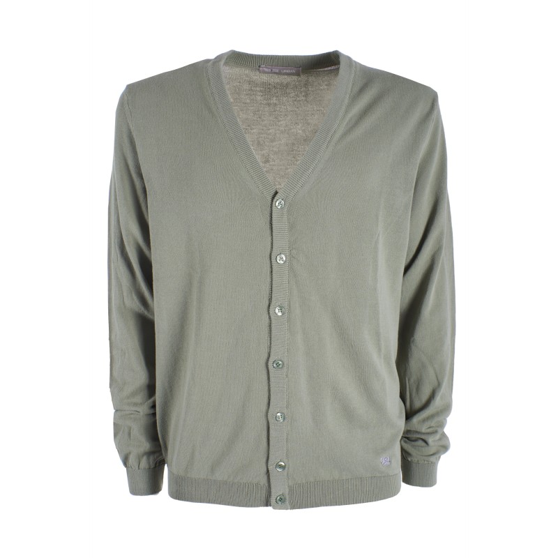 Cardigan con bottoni da uomo in cotone 100% M543/DH00  TABACCO 0247 Yes Zee