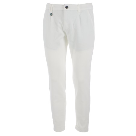 Pantalone slim da uomo con taglio modello chinos e pinces P660/FE00  GESSO 0107 Yes Zee