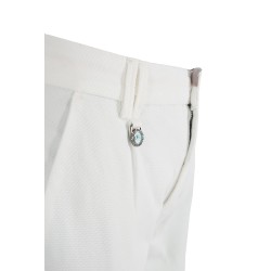 Pantalone slim da uomo con taglio modello chinos e pinces P660/FE00  GESSO 0107 Yes Zee