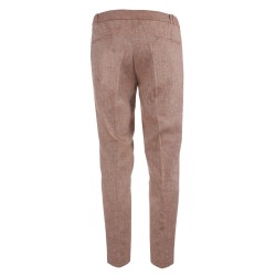 Pantalone da uomo in misto lino tipo chinos con vestibilità slim e coulisse          P698/DK00  ECRU 0250 Yes Zee