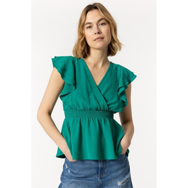 Blusa da donna scollata con elastico sottoseno e taglio leggermente scampanato Finesse_1 10049117 808