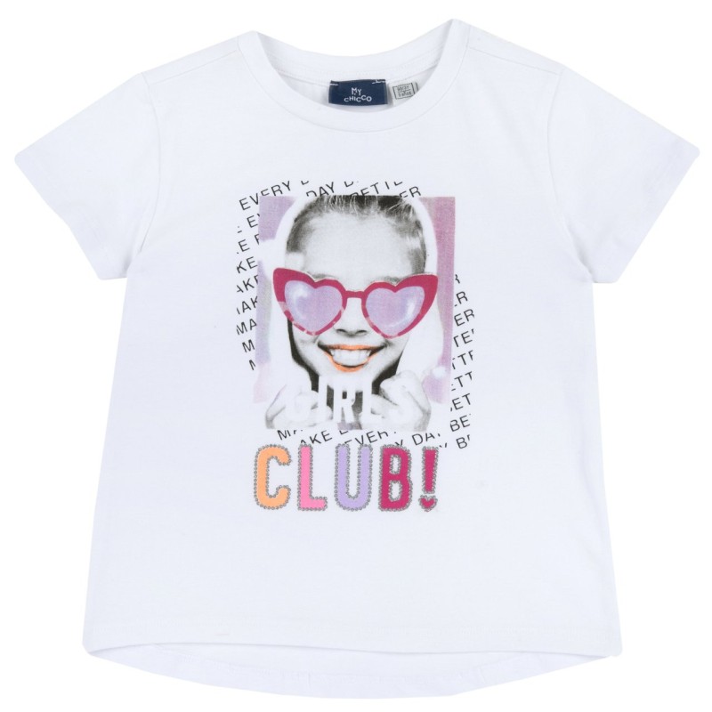 T-shirt con manica corta Cotone sostenibile Graziosa stampa colorata Bambina chicco 09067944000000 033 BIANCO 033