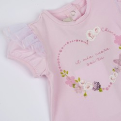 T-shirt con manica corta Cotone sostenibile Graziosa stampa e volant sulle maniche Neonata chicco 09000139000000 011 ROSA 011