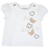 T-shirt con manica corta Cotone sostenibile Graziosa fantasia con farfalline Piccoli bottoni laterali e maniche a sbuffo Neonata