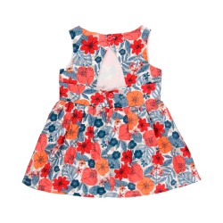 Boboli 204129 Vestito satin fiori per bimba