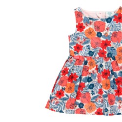 Boboli 204129 Vestito satin fiori per bimba