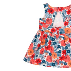 Boboli 204129 Vestito satin fiori per bimba