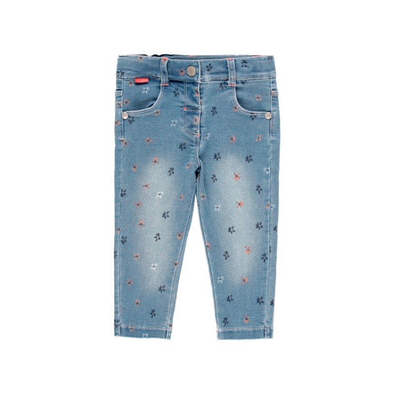 Boboli 204039 Pantaloni denim "fiori" per neonati