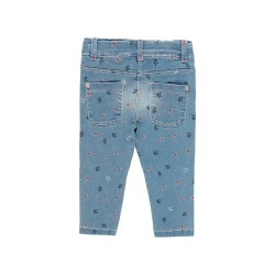 Boboli 204039 Pantaloni denim "fiori" per neonati