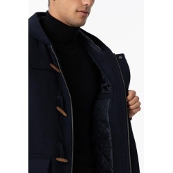 Cappotto da uomo modello montgomery con cappuccio e con alamari in legno 10051044 Garner 790 a Tiffosi