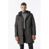 Cappotto da uomo monopetto con tessuto spigato e cappuccio in nylon 10051088 Marlon 255 a