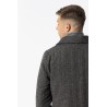 Cappotto da uomo monopetto con tessuto spigato e cappuccio in nylon 10051088 Marlon 255 a