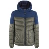 GIUBBINO UOMO BICOLOR TRAPUNTATO CON CAPPUCCIO  Yes Zee J839 Q6BI  a 2905 VAR.VERDE MILITARE Tessuto: 100%NY                    