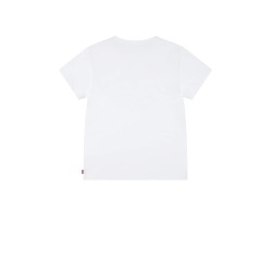 T-shirt girocollo a maniche corte di colore bianco con stampa batlogo rossa da bambina W5J 3EK825 Levi's