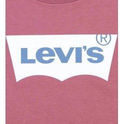 T-shirt girocollo a maniche corte color viola scuro con stampa batwing color bianco da Ragazzo PAA 9E8157 Levi's