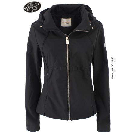 GIUBBINO DA DONNA IN SOFTSHELL CON CAPPUCCIO Yes Zee J415 QD00  b 0801 NERO Tessuto: 100%PL