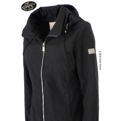 GIUBBINO DA DONNA IN SOFTSHELL CON CAPPUCCIO Yes Zee J415 QD00  b 0801 NERO Tessuto: 100%PL